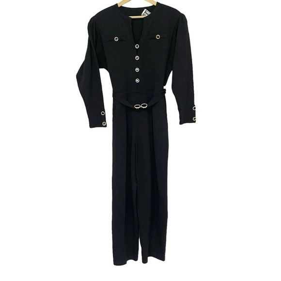 Don Sayers for Wellmore Neiman Marcus Black Knit Jumpsuit Size 16 Old Money - Picture 1 of 6
